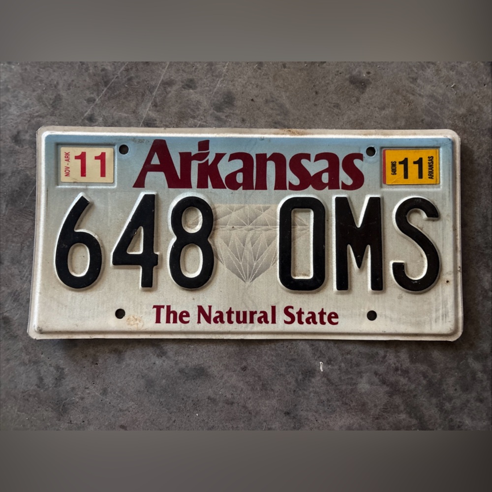 Arkansas AR The Natural State 2000’s 2011 License Plate 648 OMS